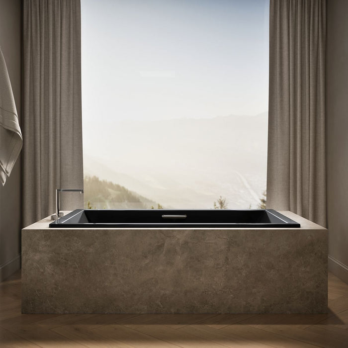 KOHLER K-1137-W1 Underscore 72" x 42" drop-in bath with Bask heated surface, black black - view 3