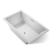 KOHLER K-1137-W1 Underscore 72" x 42" drop-in bath with Bask heated surface, ice grey