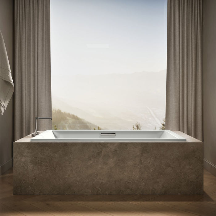 KOHLER K-1137-W1 Underscore 72" x 42" drop-in bath with Bask heated surface, ice grey - view 3