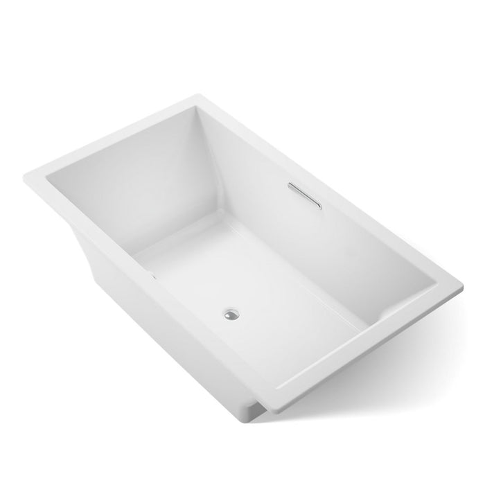KOHLER K-1137-W1 Underscore 72" x 42" drop-in bath with Bask heated surface, white - view 5