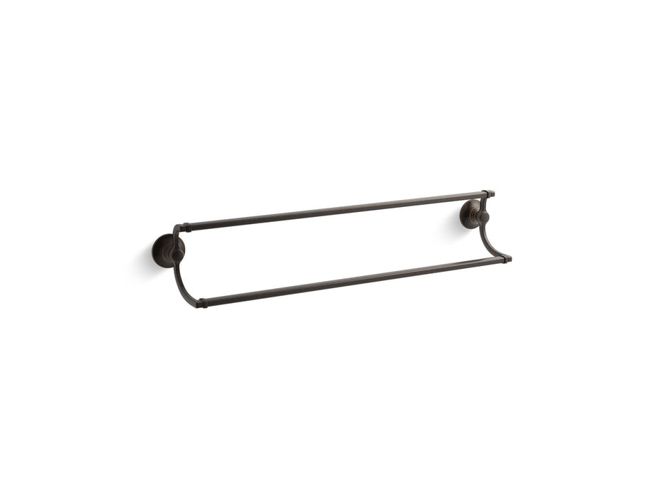KOHLER K-11413 Bancroft 24" double towel bar, oil rubbed bronze