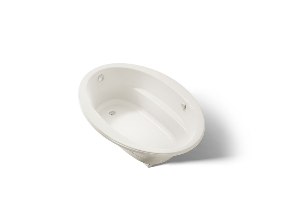 KOHLER K-1162-GHW Sunward 60" x 42" drop-in Heated BubbleMassage air bath with Bask heated surface, biscuit