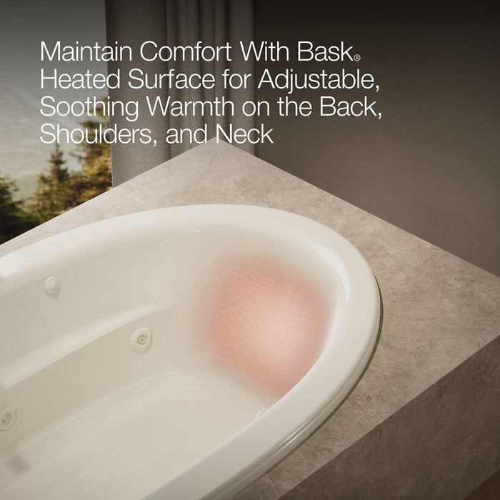KOHLER K-1164-W1 Sunward 72" x 42" drop-in whirlpool bath with Bask heated surface, biscuit - view 5