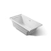 KOHLER K-1167-GHLW Underscore 60" x 30" alcove Heated BubbleMassage air bath with Bask, left drain, ice grey