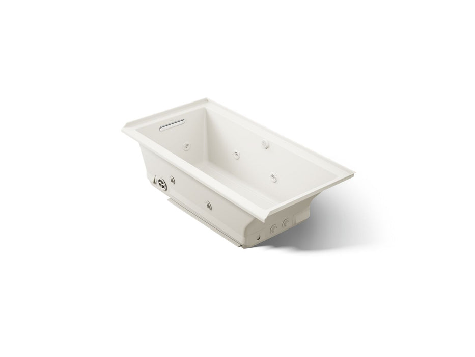 KOHLER K-1167-XHGHL Underscore 60" x 30" alcove Heated BubbleMassage air bath with whirlpool, left drain, biscuit