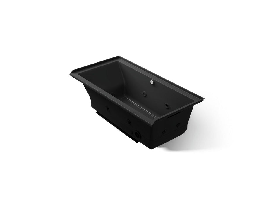 KOHLER K-1167-XHGHR Underscore 60" x 30" alcove Heated BubbleMassage air bath with whirlpool, right drain, black black