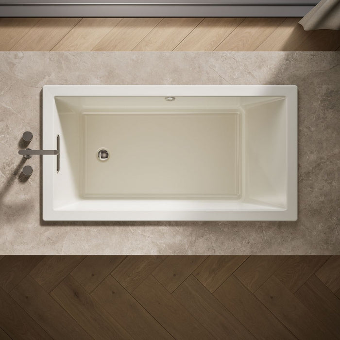 KOHLER K-1168-GH Underscore 60" x 32" drop-in Heated BubbleMassage air bath, biscuit - view 5