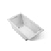 KOHLER K-1168-GH Underscore 60" x 32" drop-in Heated BubbleMassage air bath, ice grey