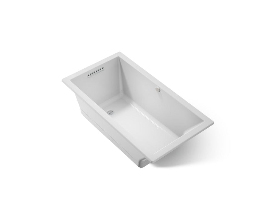 KOHLER K-1168-GH Underscore 60" x 32" drop-in Heated BubbleMassage air bath, ice grey