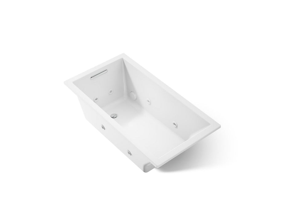 KOHLER K-1168-JH Underscore 60" x 32" drop-in heated whirlpool bath, white
