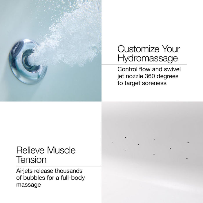 KOHLER K-1168-XHGH Underscore 60" x 32" drop-in Heated BubbleMassage air bath with whirlpool, biscuit - view 2