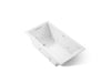 KOHLER K-1168-XHGH Underscore 60" x 32" drop-in Heated BubbleMassage air bath with whirlpool, white