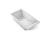 KOHLER K-1173-XHGH Underscore 66" x 36" drop-in Heated BubbleMassage air bath with whirlpool, ice grey