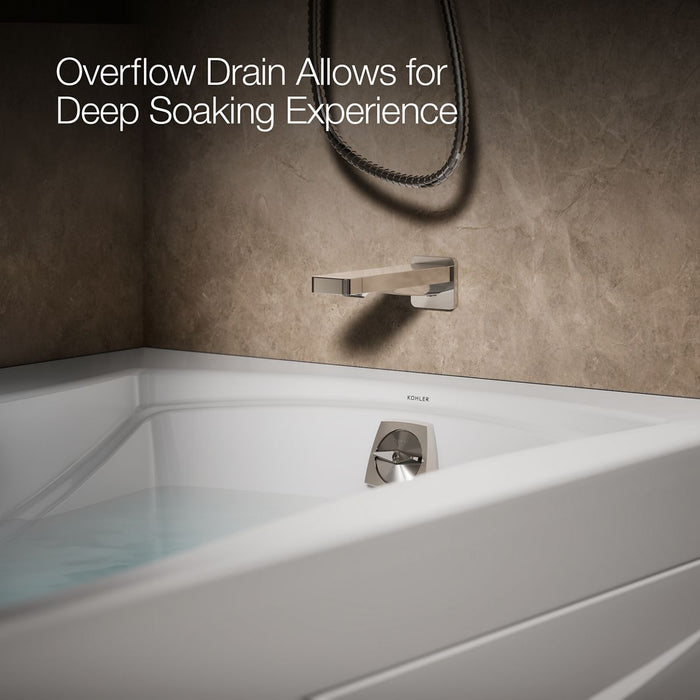 KOHLER K-1224-GHRAW Mariposa 66" x 36" alcove Heated BubbleMassage air bath with Bask heated surface, right drain