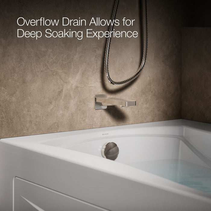 KOHLER K-1224-LAW Mariposa 66" x 36" alcove whirlpool bath with Bask heated surface, left drain, white - view 4