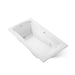 KOHLER K-1224-W1 Mariposa 66" x 35-7/8" drop-in whirlpool bath with Bask heated surface and end drain, white