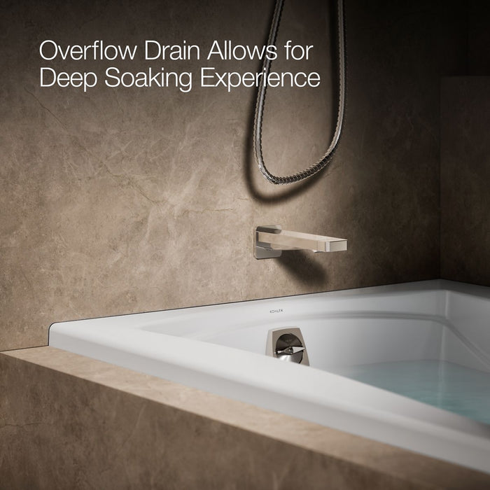 KOHLER K-1239-GHLF Mariposa 60" x 36" alcove Heated BubbleMassage air bath, left drain, white - view 4