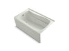 KOHLER K-1239-LAW Mariposa 60" x 36" alcove whirlpool bath with Bask heated surface, left drain, dune