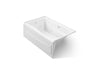 KOHLER K-1239-LAW Mariposa 60" x 36" alcove whirlpool bath with Bask heated surface, left drain, white
