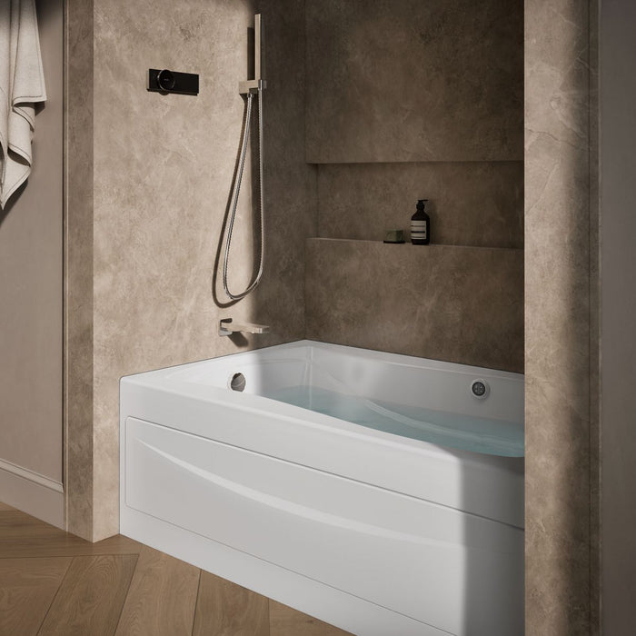 KOHLER K-1239-LAW Mariposa 60" x 36" alcove whirlpool bath with Bask heated surface, left drain, white - view 2