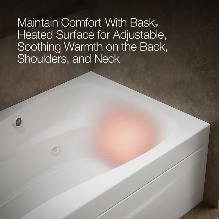 KOHLER K-1239-LAW Mariposa 60" x 36" alcove whirlpool bath with Bask heated surface, left drain, white - view 5