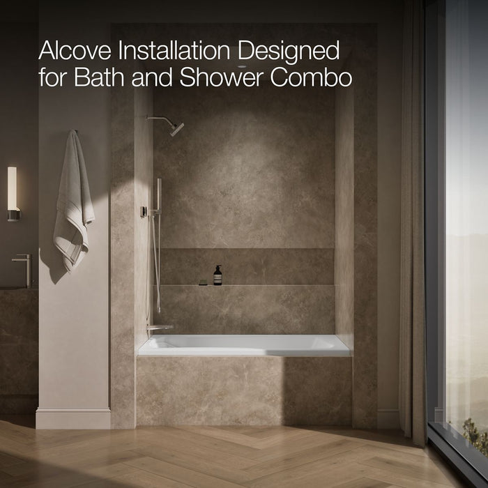KOHLER K-1239-LH Mariposa 60" x 36" alcove heated whirlpool, left drain and heater, white - view 2