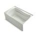 KOHLER K-1242-RAW Mariposa 60" x 36" alcove bath with Bask heated surface, right drain, dune