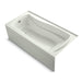 KOHLER K-1257-GHLA Mariposa 72" x 36" alcove Heated BubbleMassage air bath, left drain, dune