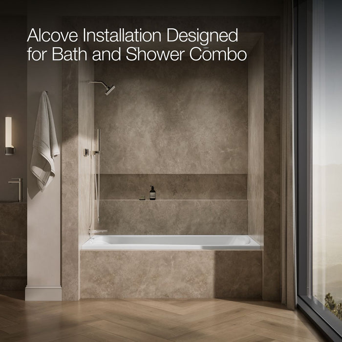 KOHLER K-1257-GHLF Mariposa 72" x 36" alcove Heated BubbleMassage air bath, left drain