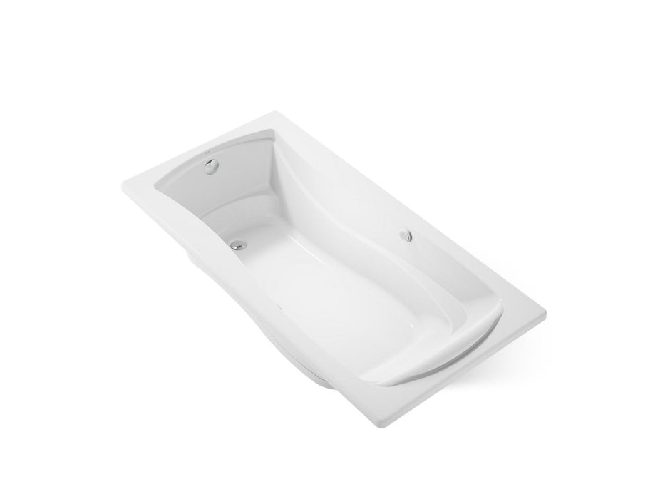 KOHLER K-1257-GHW Mariposa 72-1/4" x 36-1/4" drop-in Heated BubbleMassage air bath with Bask heated surface, white