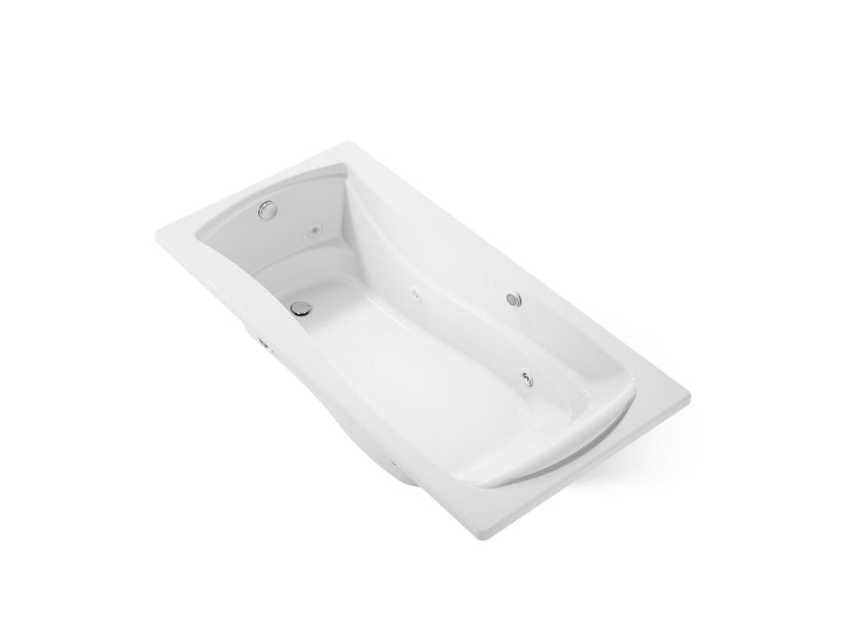 KOHLER K-1257-W1 Mariposa 72" x 36" drop-in whirlpool bath with Bask heated surface, white