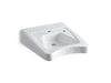 KOHLER K-12638-R Morningside 20" x 27" wall-mount/concealed arm carrier wheelchair bathroom sink with single faucet hole...