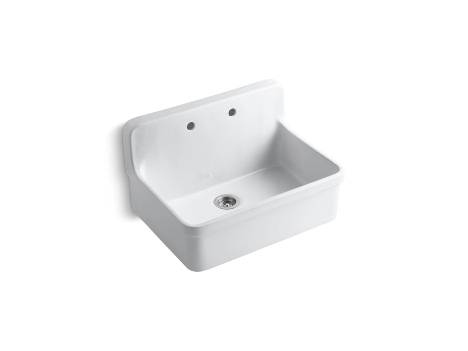 KOHLER K-12700-0 K-12700 Gilford 30" Top-/wall-mount Single-bowl Farmhouse Kitchen Sink, white