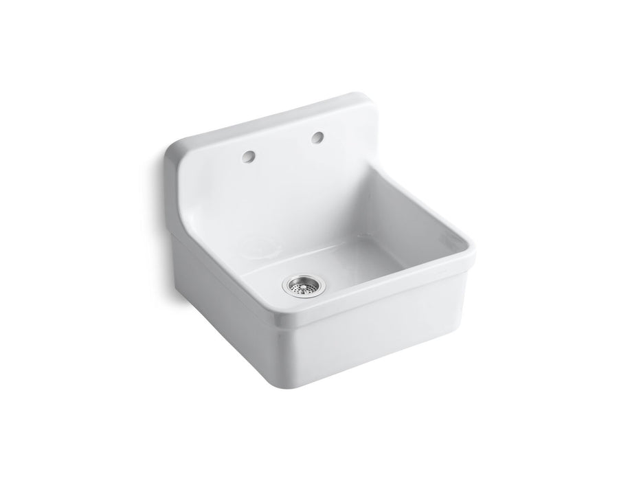 KOHLER K-12701-0 K-12701 Gilford 24" x 22" x 17-1/2" Wall-mount/top-mount Single-bowl Kitchen Sink in White