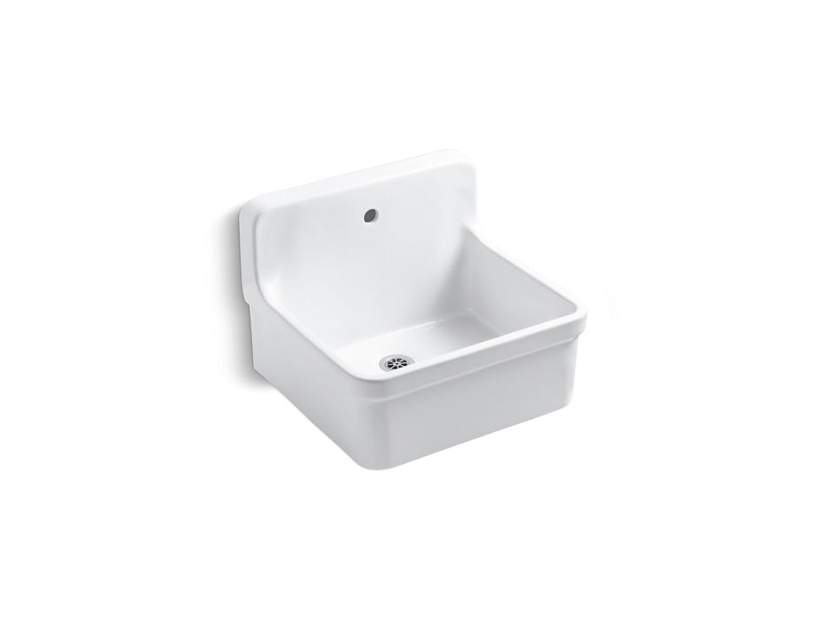 KOHLER K-12784-0 K-12784 Gilford 24" x 22" Bracket-mount Scrub-up/plaster Sink with Single Faucet Hole, white