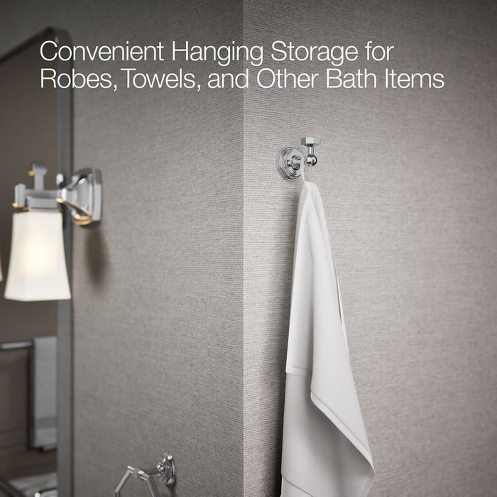 KOHLER K-13113 Pinstripe Robe hook, polished chrome - view 2