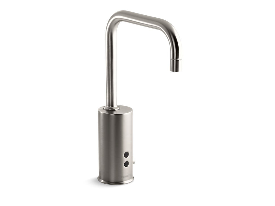 KOHLER K-13474 Gooseneck Touchless single-hole lavatory faucet with Insight sensor technology and temperature mixer, AC-powered, 0.5 gpm