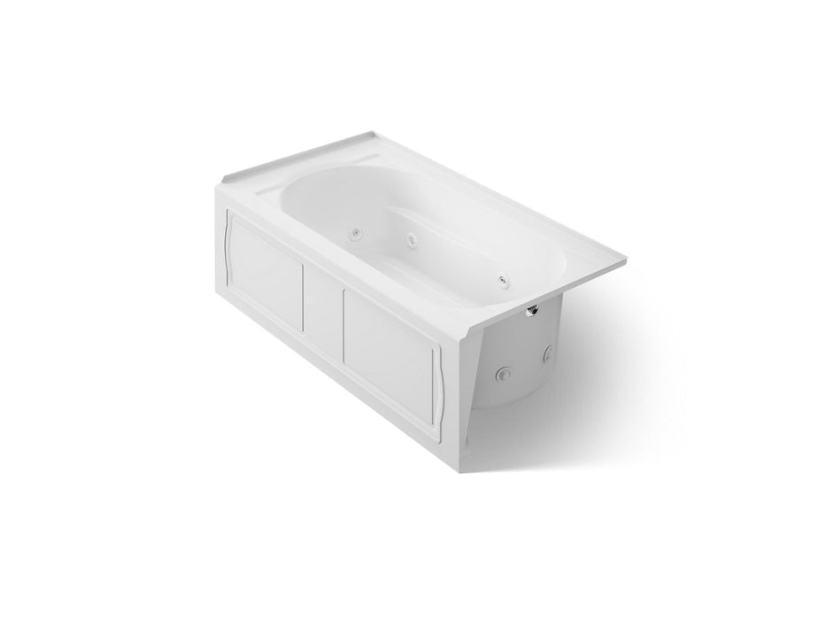 KOHLER K-1357-HR Devonshire 60" x 32" alcove heated whirlpool bath, right drain, white