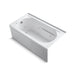 KOHLER K-1357-LAW Devonshire 60" x 32" alcove whirlpool bath with integral apron, integral flange, left-hand drain, and...