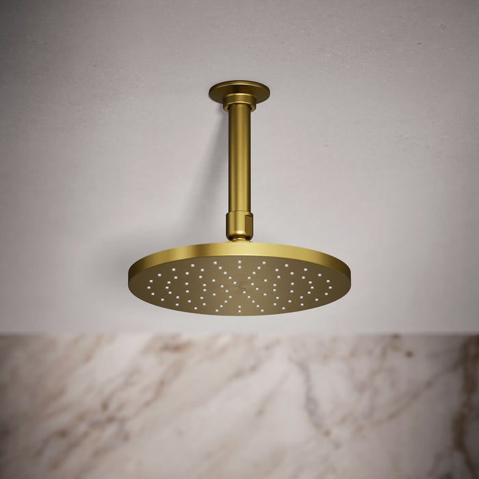 KOHLER K-13688 Contemporary Round 8" single-function rainhead, 2.5 gpm, vibrant brushed moderne brass - view 5