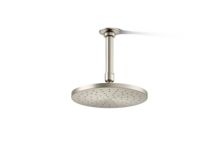 KOHLER K-13688 Contemporary Round 8" single-function rainhead, 2.5 gpm, vibrant brushed nickel