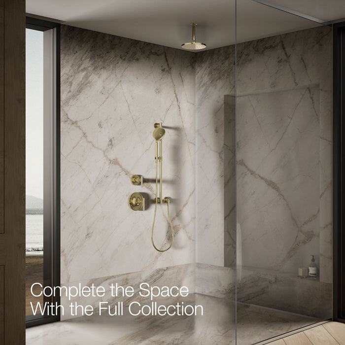 KOHLER K-13688 Contemporary Round 8" single-function rainhead, 2.5 gpm, vibrant french gold - view 5