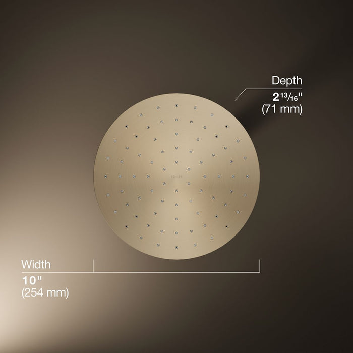 KOHLER K-13689 Contemporary Round 10" single-function rainhead, 2.5 gpm, vibrant brushed bronze - view 5