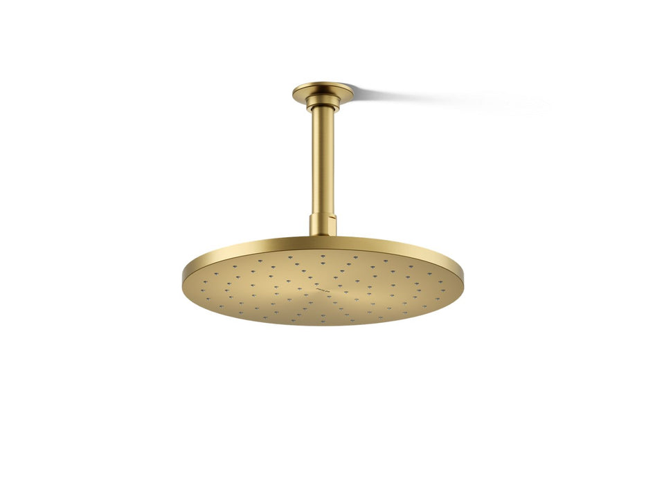 KOHLER K-13689 Contemporary Round 10" single-function rainhead, 2.5 gpm, vibrant brushed moderne brass