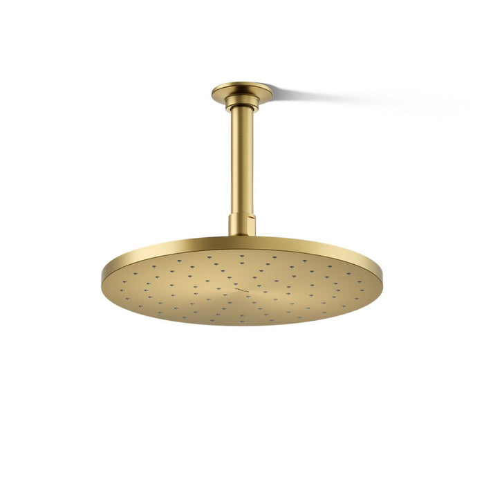 KOHLER K-13689 Contemporary Round 10" single-function rainhead, 2.5 gpm, vibrant brushed moderne brass - view 3