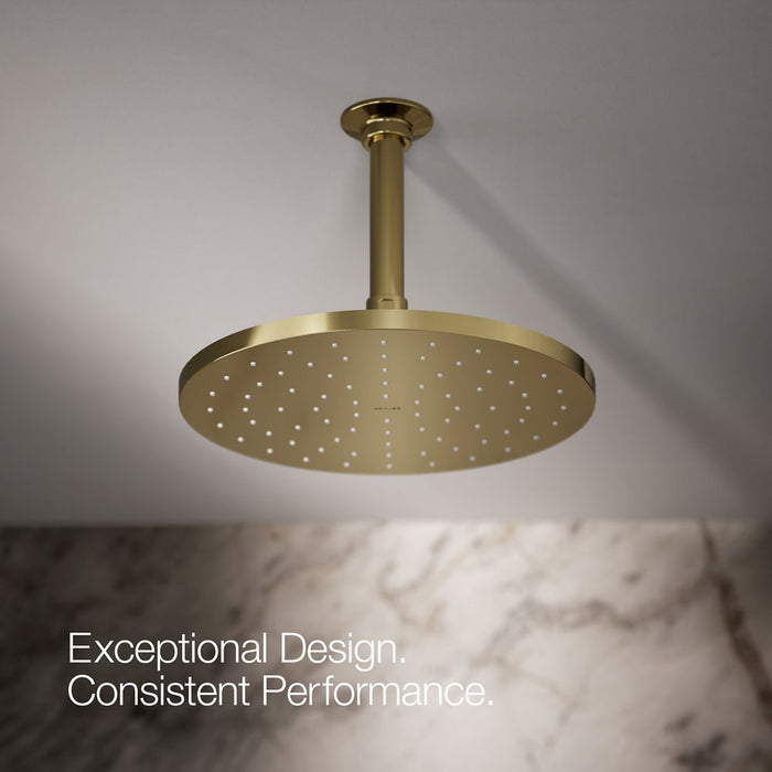 KOHLER K-13689 Contemporary Round 10" single-function rainhead, 2.5 gpm, vibrant french gold - view 4