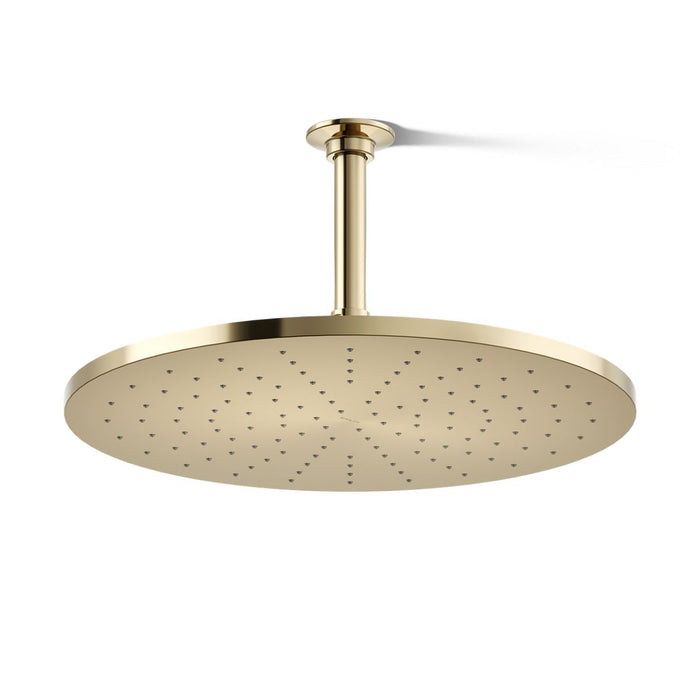 KOHLER K-13691 Contemporary Round 14” single-function rainhead, 2.5 gpm, vibrant french gold - view 3