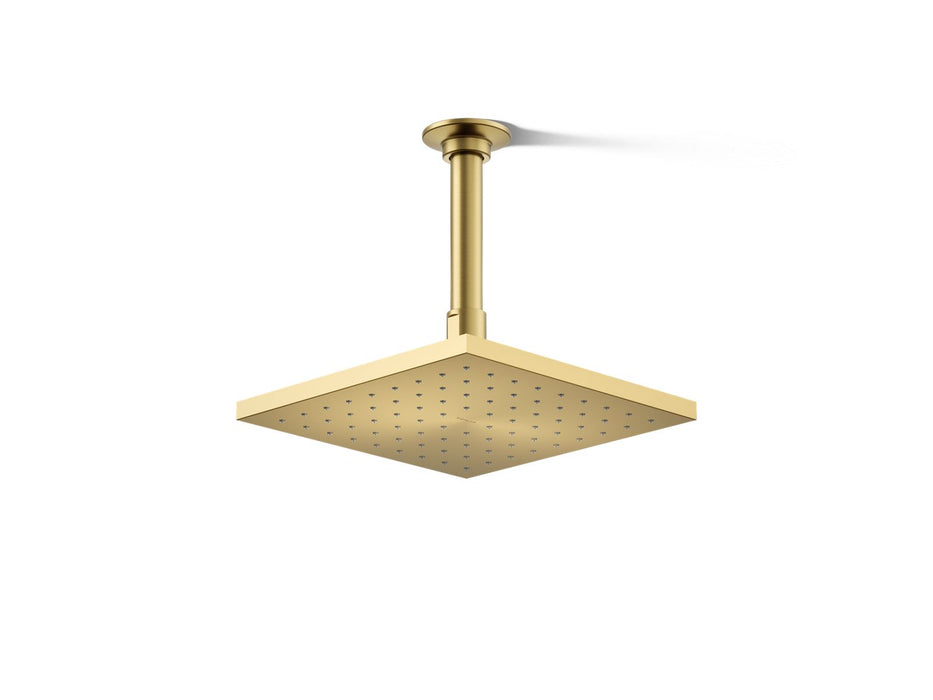 KOHLER K-13695-G Contemporary Square 8" single-function rainhead, 1.75 gpm, vibrant brushed moderne brass