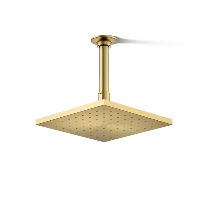 KOHLER K-13695-G Contemporary Square 8" single-function rainhead, 1.75 gpm, vibrant brushed moderne brass - view 4