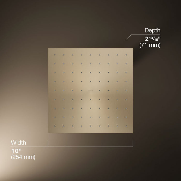 KOHLER K-13696 Contemporary Square 10" single-function rainhead, 2.5 gpm, vibrant brushed bronze - view 5